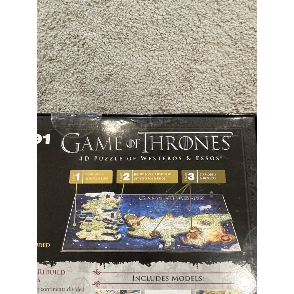 HBO Game of Thrones 4D Puzzle Westeros & Essos 891 Pieces New Sealed - Picture 7 of 10